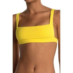 NWT BOUND by BOND-EYE Animal House Ribbed Bikini Swim Top Lemon Yellow Small